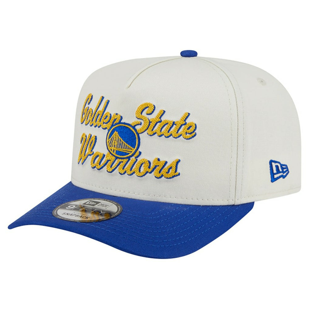 Cream/Royal Golden State Warriors Chainstitch 9FIFTY A-Frame Snapback Hat sale | NBA