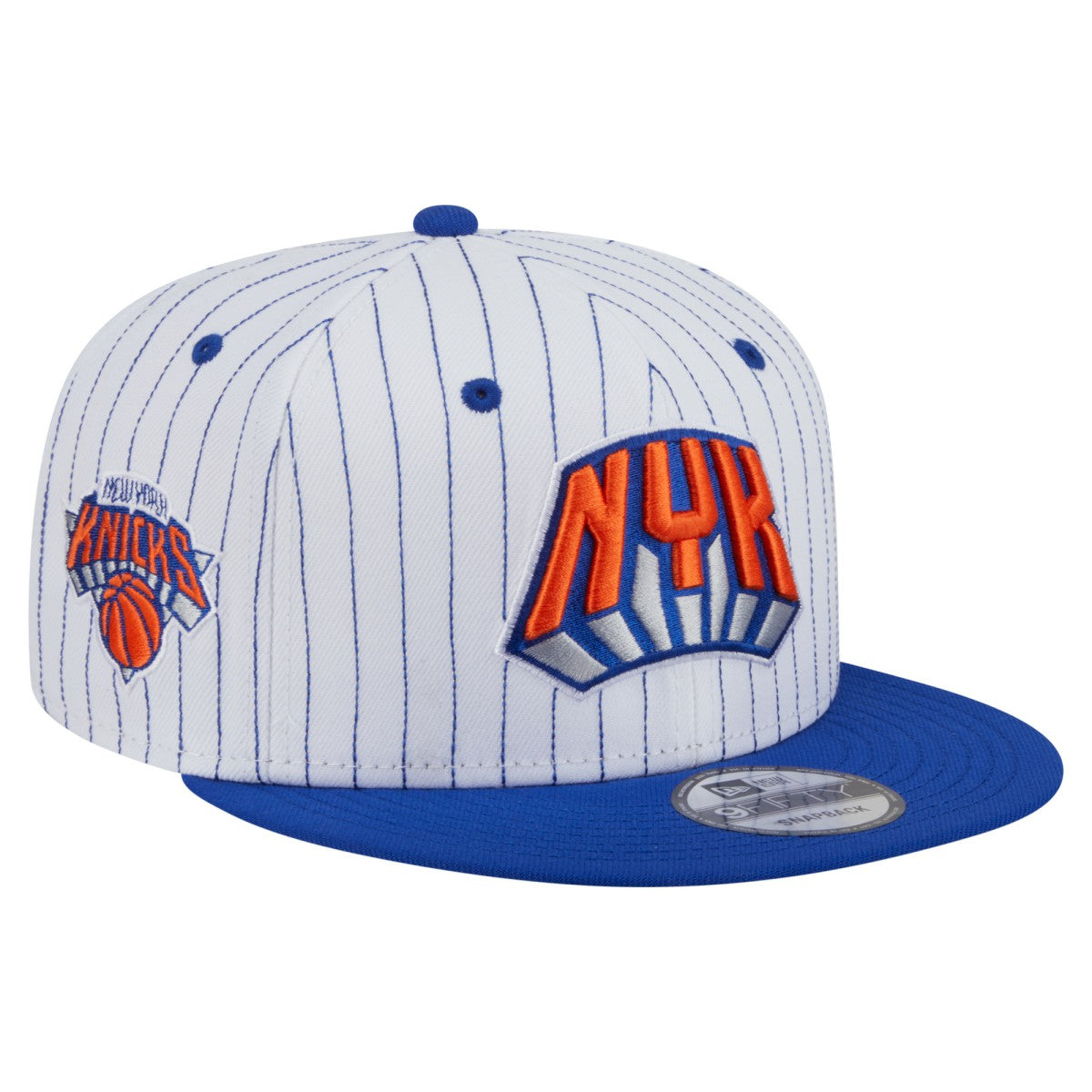 White New York Knicks Deceptor Pinstripe 9FIFTY Snapback Hat | NBA