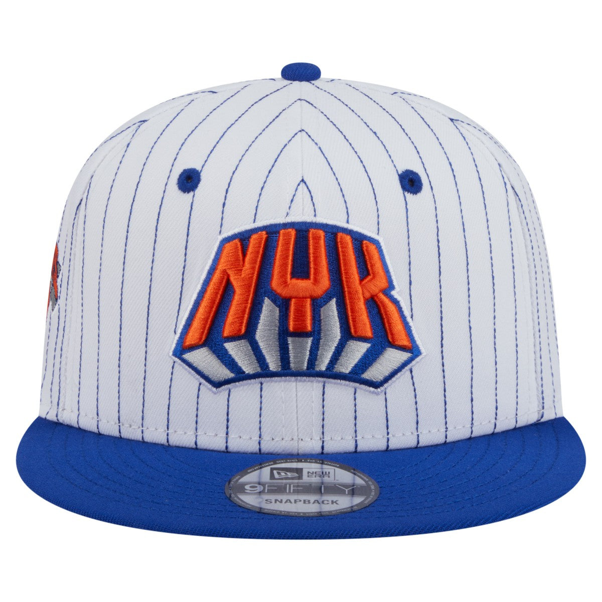 White New York Knicks Deceptor Pinstripe 9FIFTY Snapback Hat | NBA