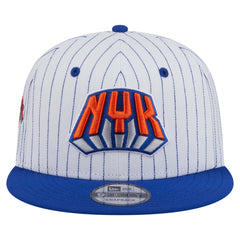White New York Knicks Deceptor Pinstripe 9FIFTY Snapback Hat | NBA
