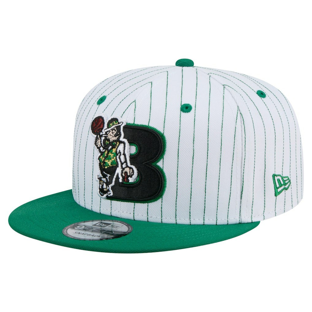 White Boston Celtics Deceptor Pinstripe 9FIFTY Snapback Hat | NBA