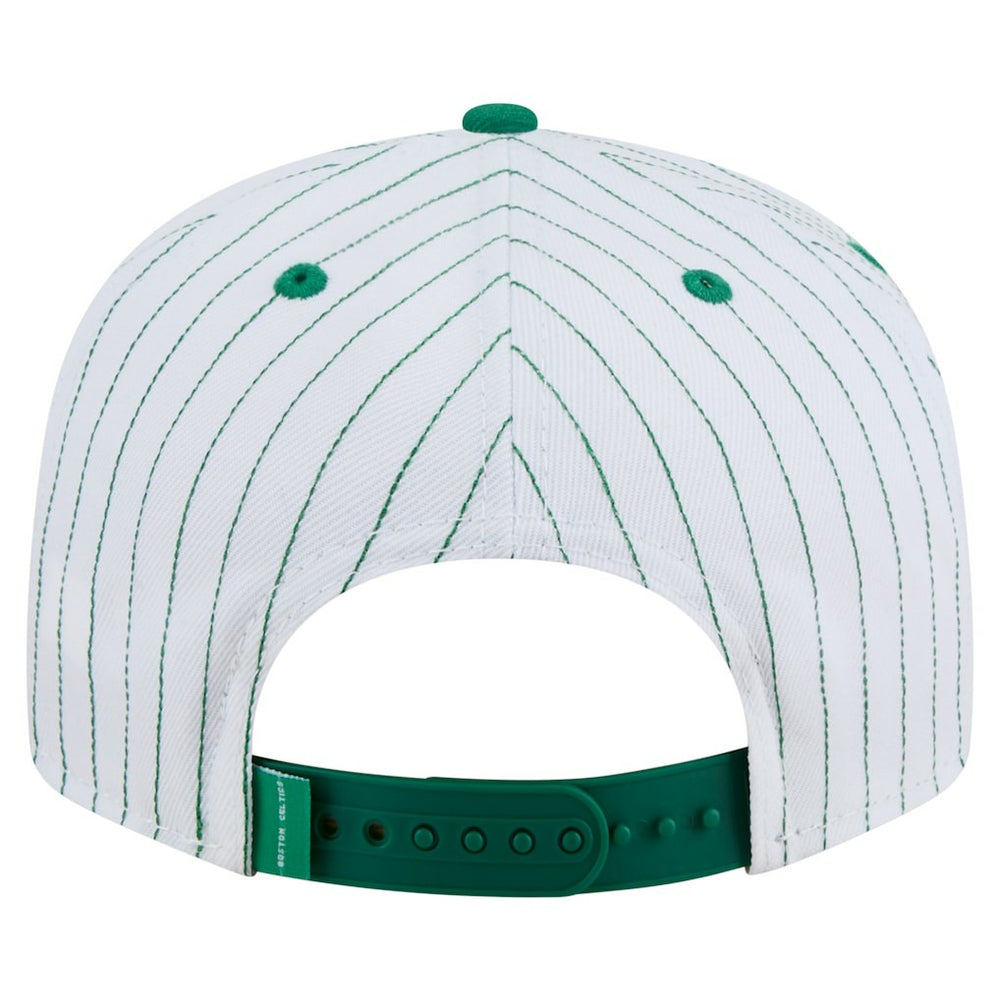 White Boston Celtics Deceptor Pinstripe 9FIFTY Snapback Hat | NBA