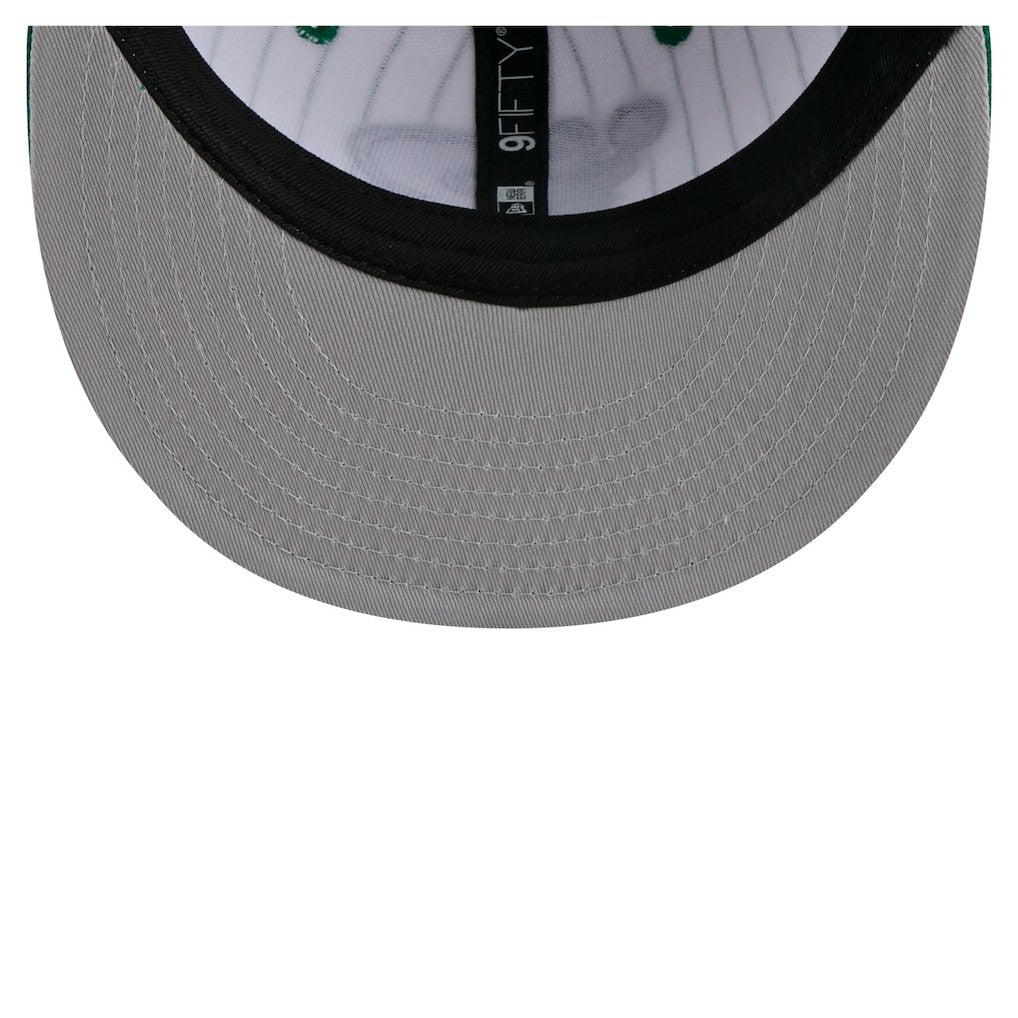 White Boston Celtics Deceptor Pinstripe 9FIFTY Snapback Hat | NBA