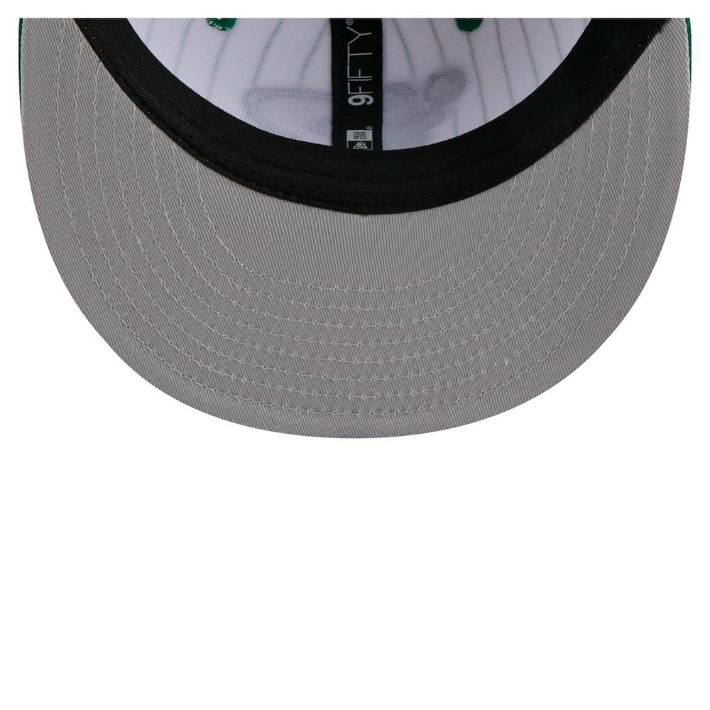 White Boston Celtics Deceptor Pinstripe 9FIFTY Snapback Hat | NBA