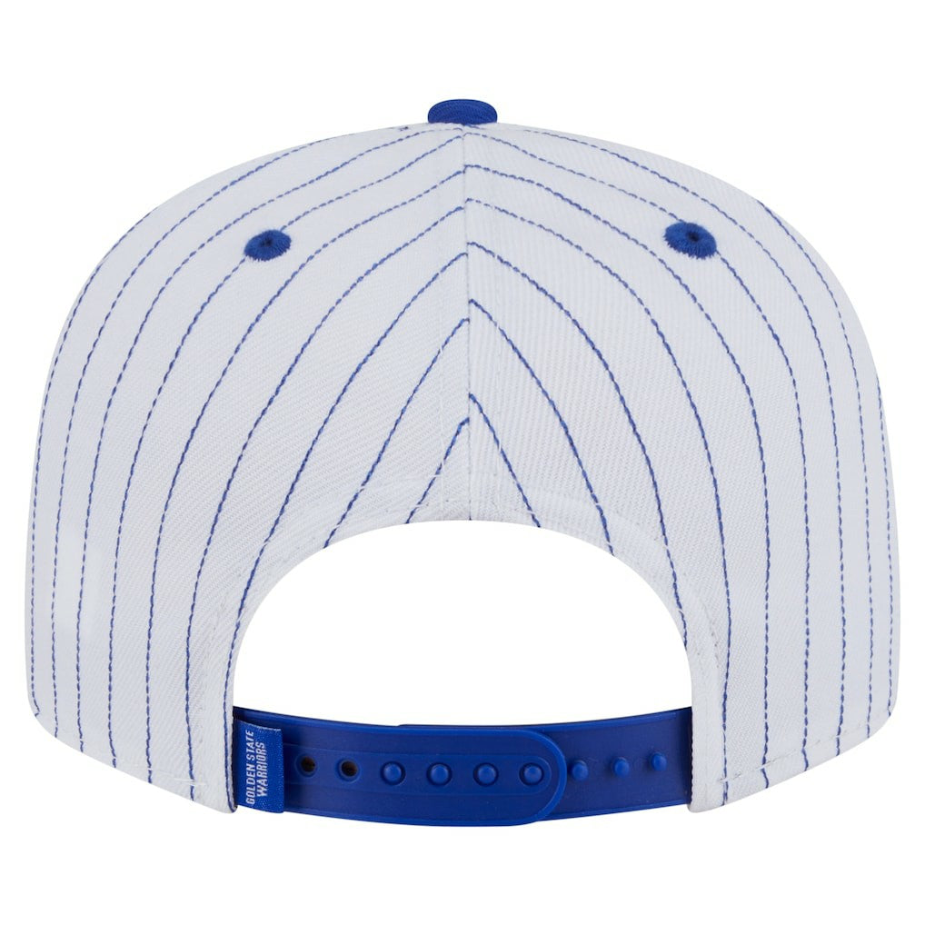 White Golden State Warriors Deceptor Pinstripe 9FIFTY Snapback Hat sale | NBA