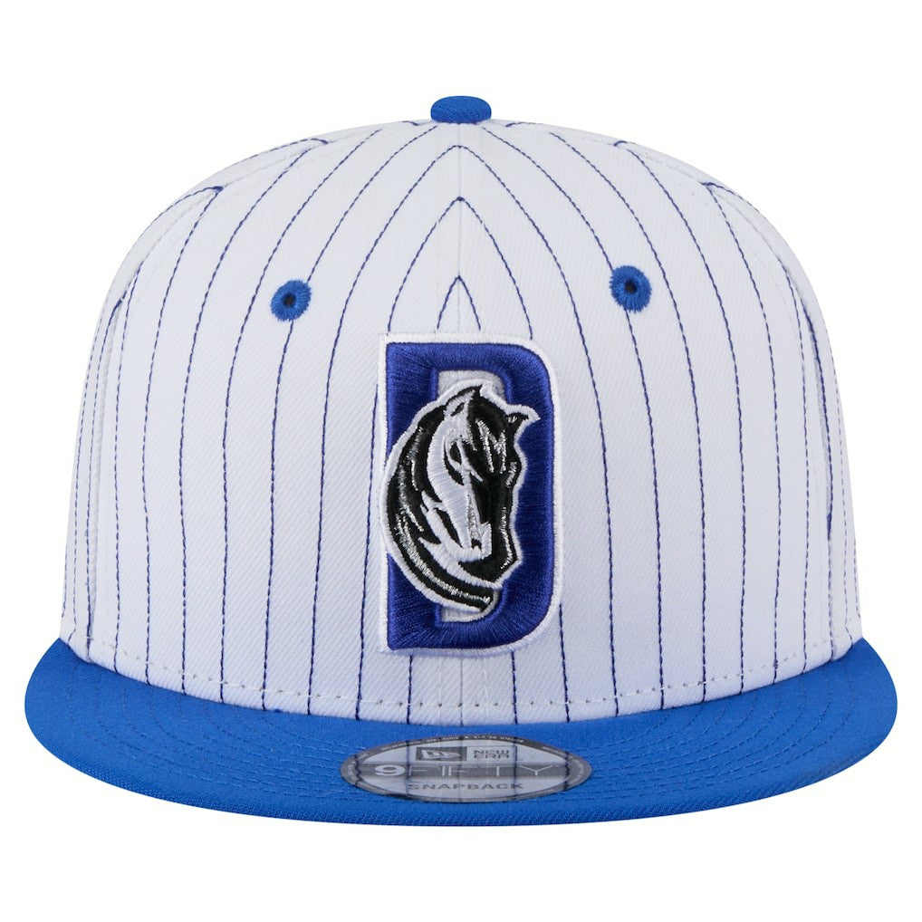 White Dallas Mavericks Deceptor Pinstripe 9FIFTY Snapback Hat sale | NBA