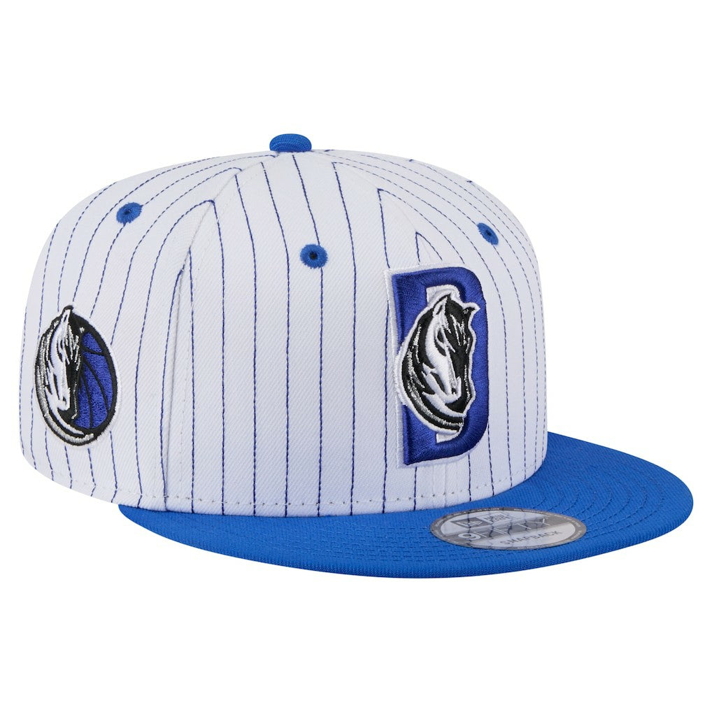 White Dallas Mavericks Deceptor Pinstripe 9FIFTY Snapback Hat sale | NBA