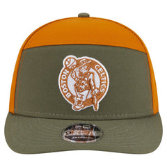 Olive/Burnt Orange Boston Celtics Two-Tone Color Pack Split Panel 9FIFTY Adjustable Hat | NBA