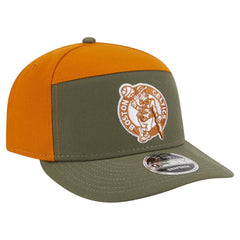 Olive/Burnt Orange Boston Celtics Two-Tone Color Pack Split Panel 9FIFTY Adjustable Hat | NBA