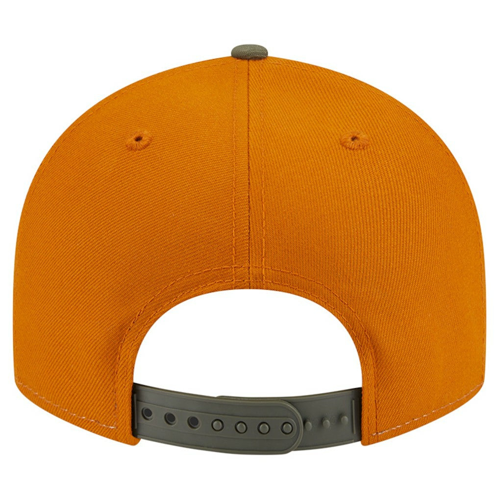 Olive/Burnt Orange Boston Celtics Two-Tone Color Pack Split Panel 9FIFTY Adjustable Hat | NBA