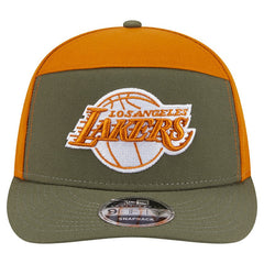 Olive/Burnt Orange Los Angeles Lakers Two-Tone Color Pack Split Panel 9FIFTY Adjustable Hat | NBA
