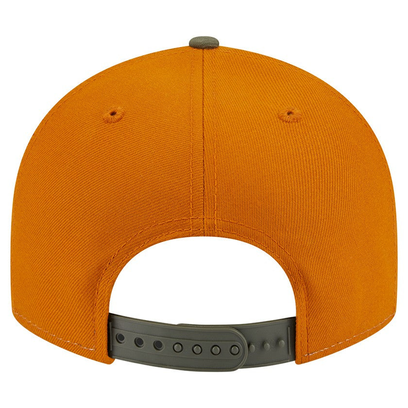 Olive/Burnt Orange Los Angeles Lakers Two-Tone Color Pack Split Panel 9FIFTY Adjustable Hat | NBA