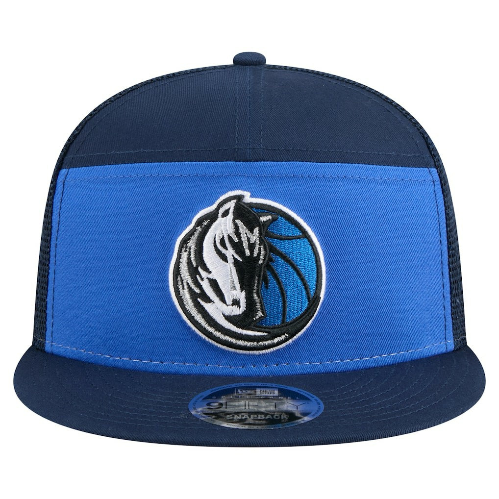 Blue/Navy Dallas Mavericks Outdoor Split Panel 9FIFTY Snapback Hat sale | NBA