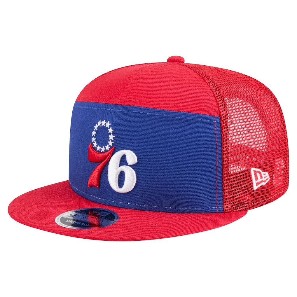 Royal/Red Philadelphia 76ers Outdoor Split Panel 9FIFTY Snapback Hat | NBA