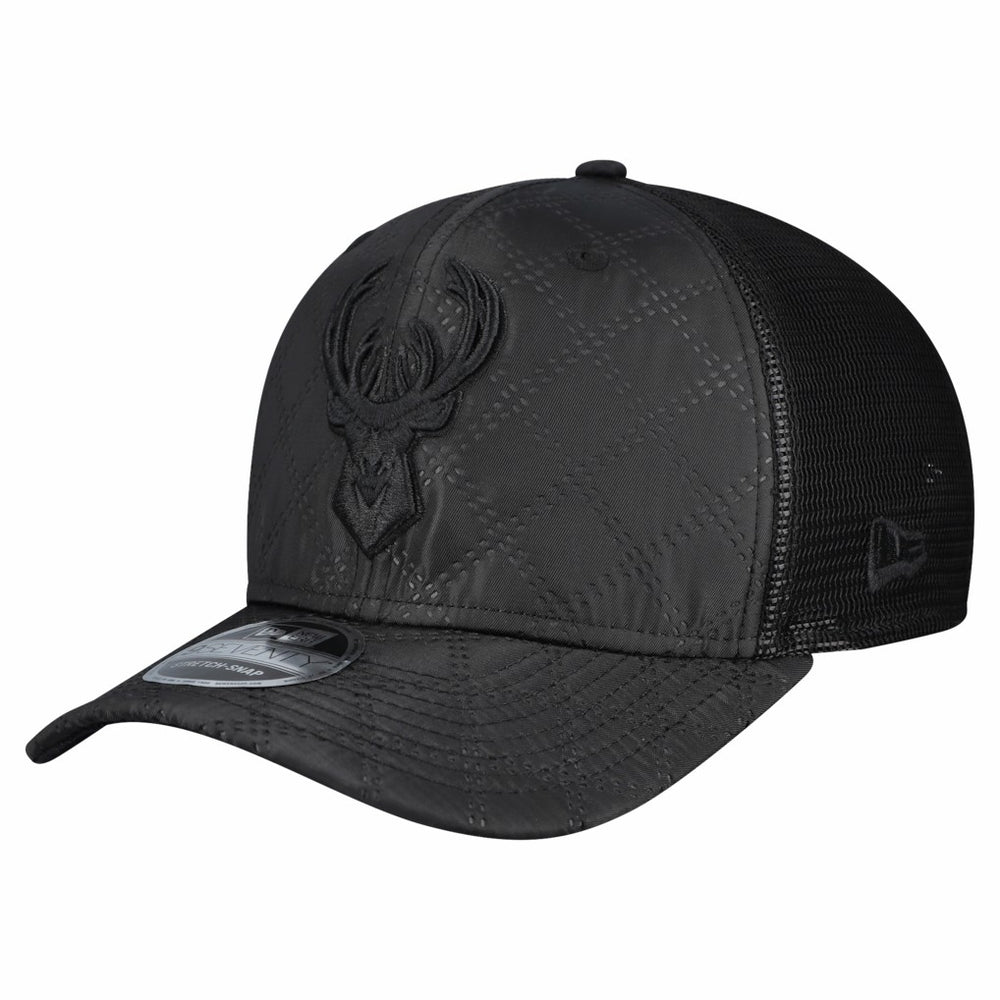 Black Milwaukee Bucks Quilted 9SEVENTY Trucker Adjustable Hat | NBA