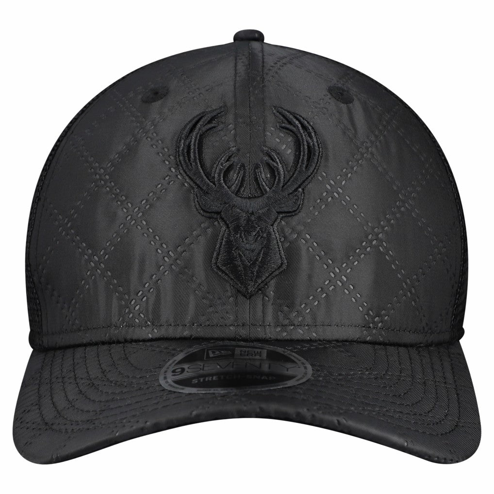 Black Milwaukee Bucks Quilted 9SEVENTY Trucker Adjustable Hat | NBA