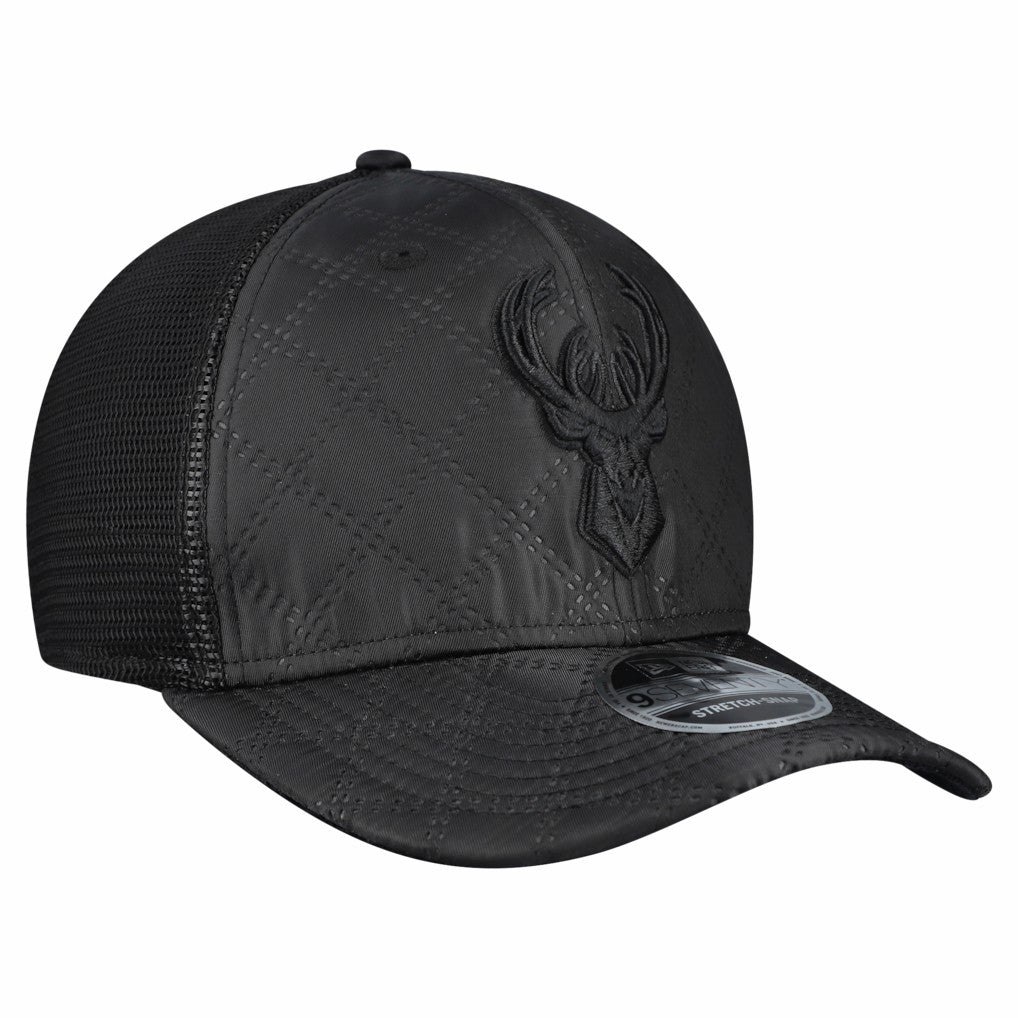 Black Milwaukee Bucks Quilted 9SEVENTY Trucker Adjustable Hat | NBA