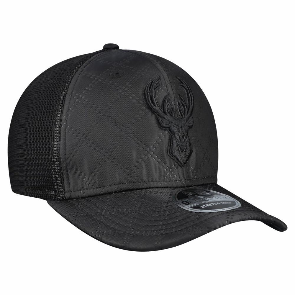 Black Milwaukee Bucks Quilted 9SEVENTY Trucker Adjustable Hat | NBA