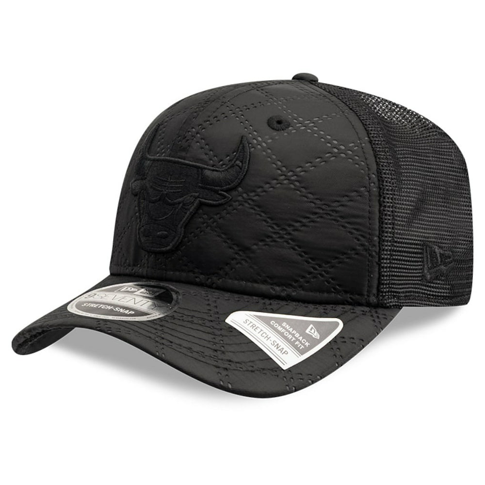 Black Chicago Bulls Quilted 9SEVENTY Trucker Adjustable Hat | NBA