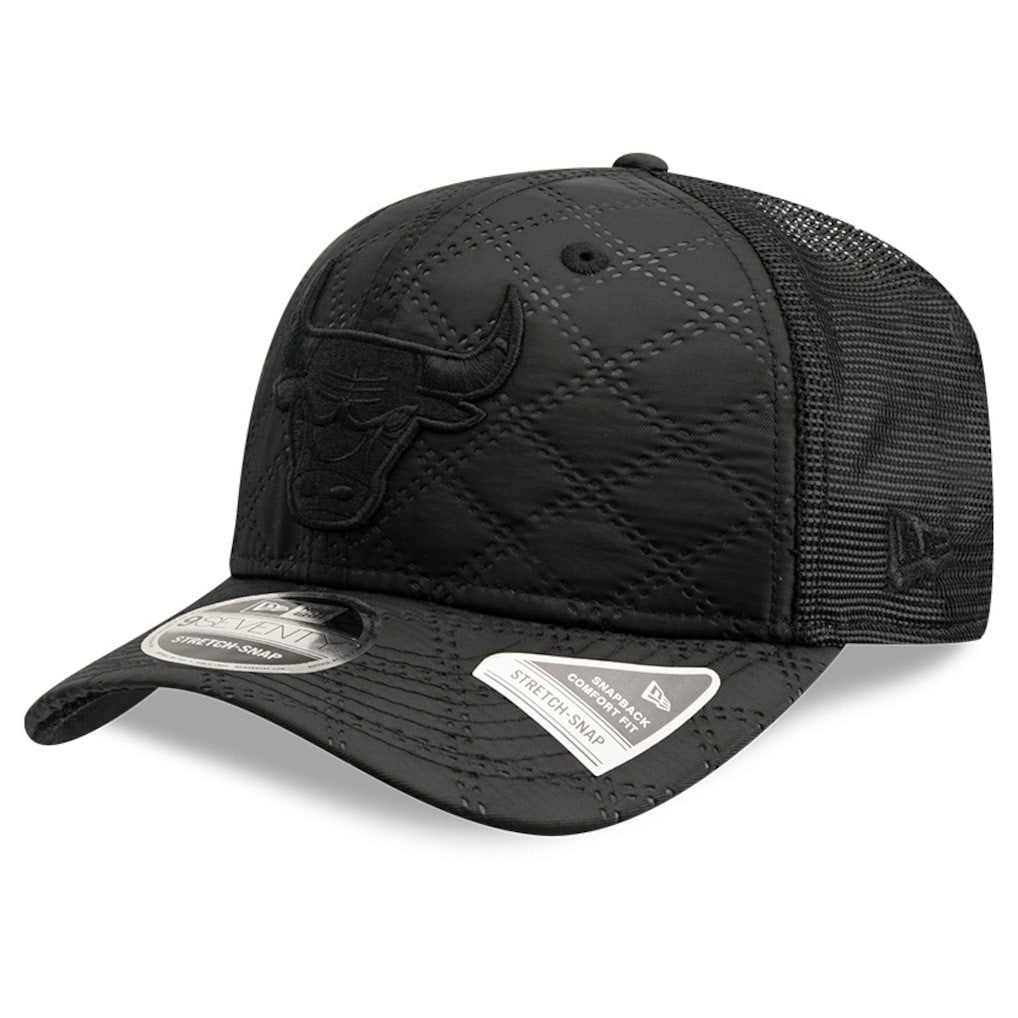 Black Chicago Bulls Quilted 9SEVENTY Trucker Adjustable Hat | NBA