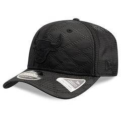 Black Chicago Bulls Quilted 9SEVENTY Trucker Adjustable Hat | NBA