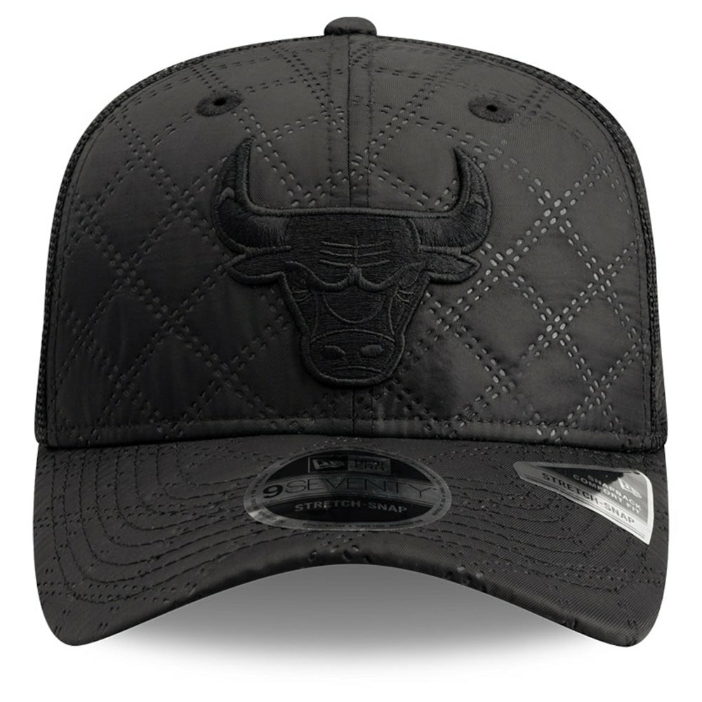 Black Chicago Bulls Quilted 9SEVENTY Trucker Adjustable Hat | NBA