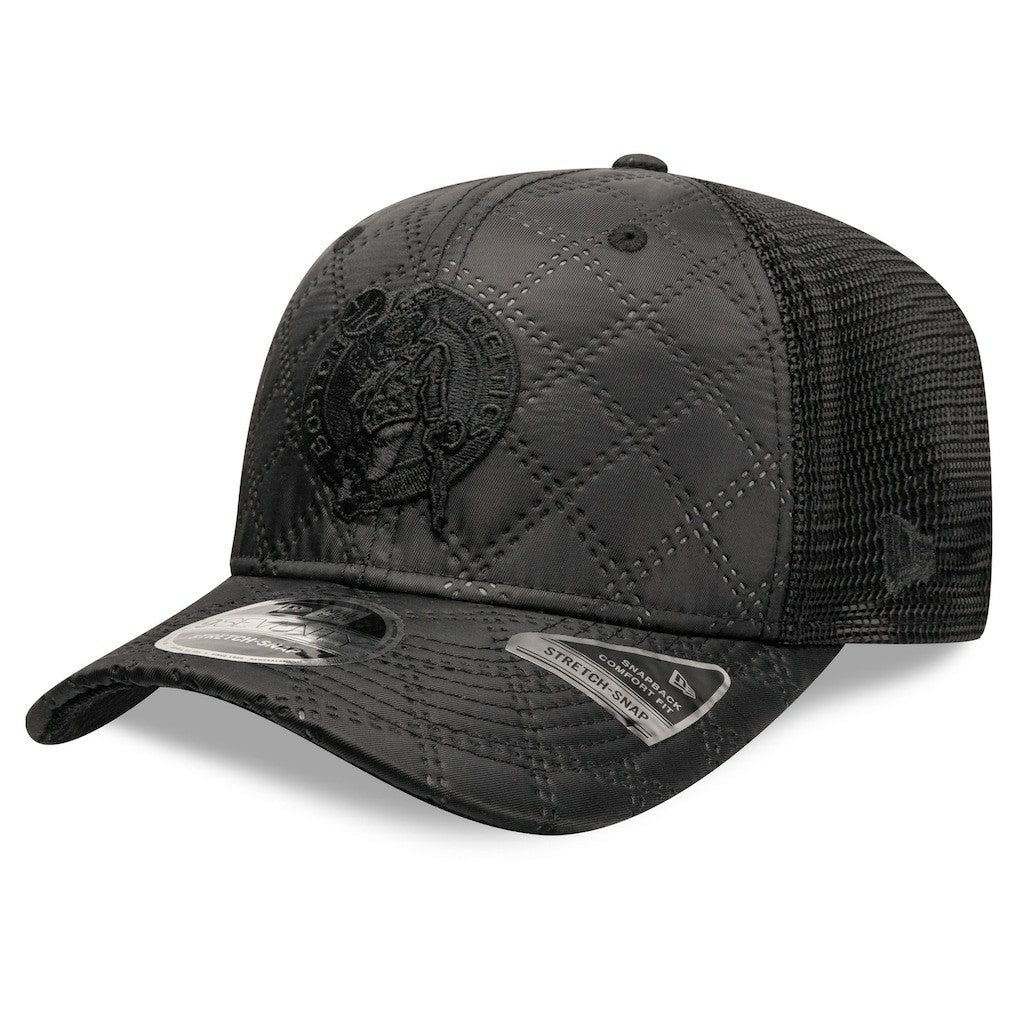 Black Boston Celtics Quilted 9SEVENTY Trucker Adjustable Hat | NBA
