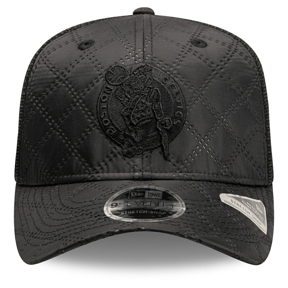 Black Boston Celtics Quilted 9SEVENTY Trucker Adjustable Hat | NBA