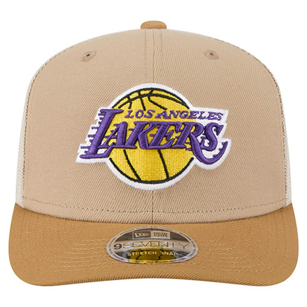 Tan/Light Brown Los Angeles Lakers Two-Tone 9SEVENTY Adjustable Trucker Hat | NBA
