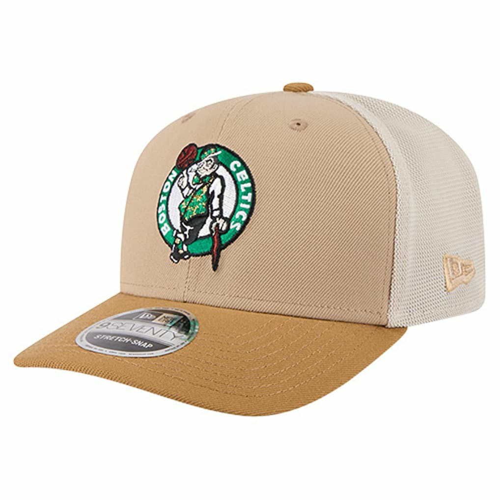 Tan/Light Brown Boston Celtics Two-Tone 9SEVENTY Adjustable Trucker Hat | NBA