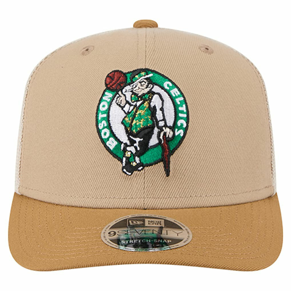 Tan/Light Brown Boston Celtics Two-Tone 9SEVENTY Adjustable Trucker Hat | NBA