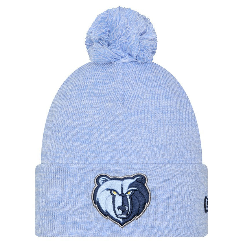 Light Blue Memphis Grizzlies Marled Cuffed Knit Hat with Pom | NBA