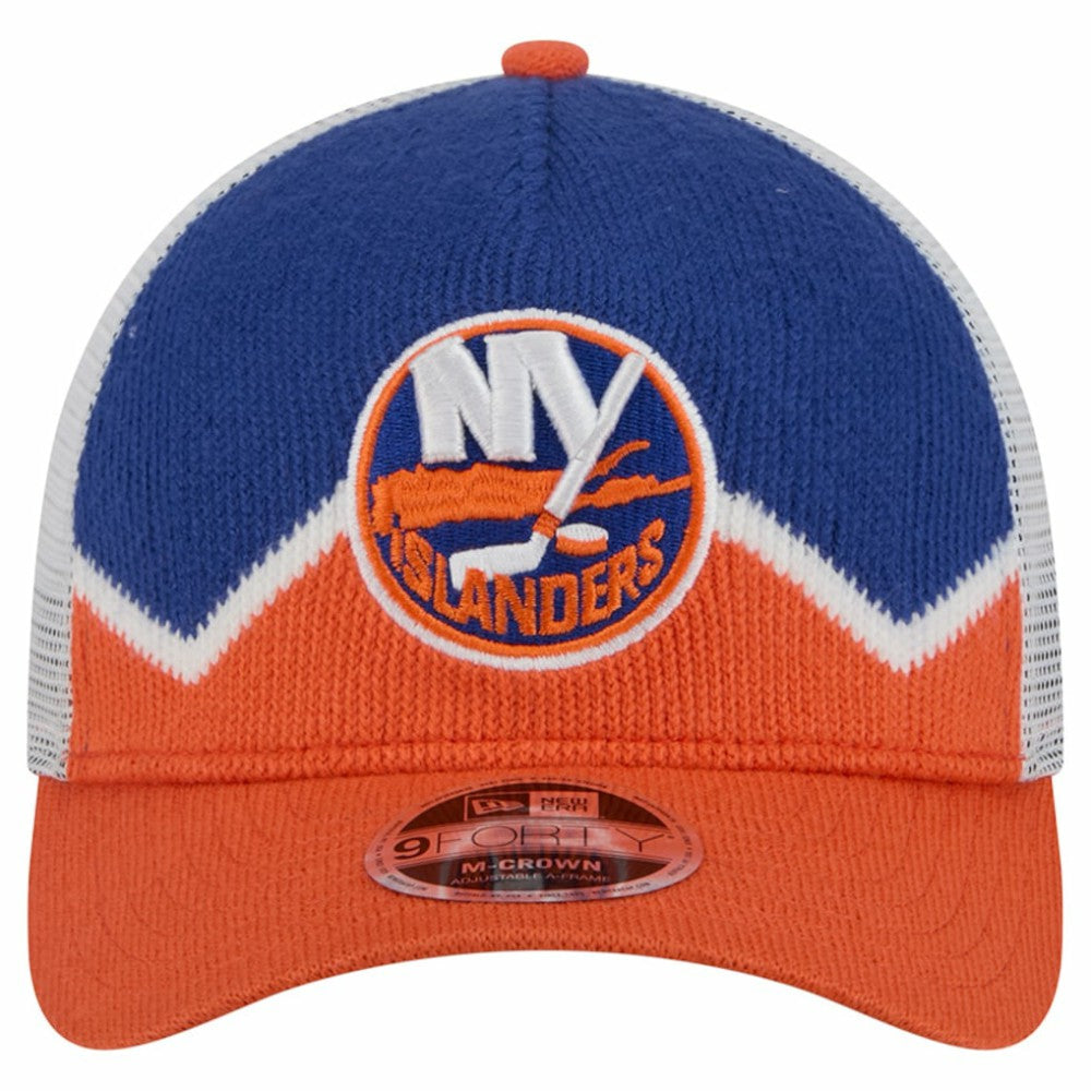 New York Islanders New Era Hockey Sock 9FORTY A-Frame M-Crown Adjustable Trucker Hat -  NHL Hats
