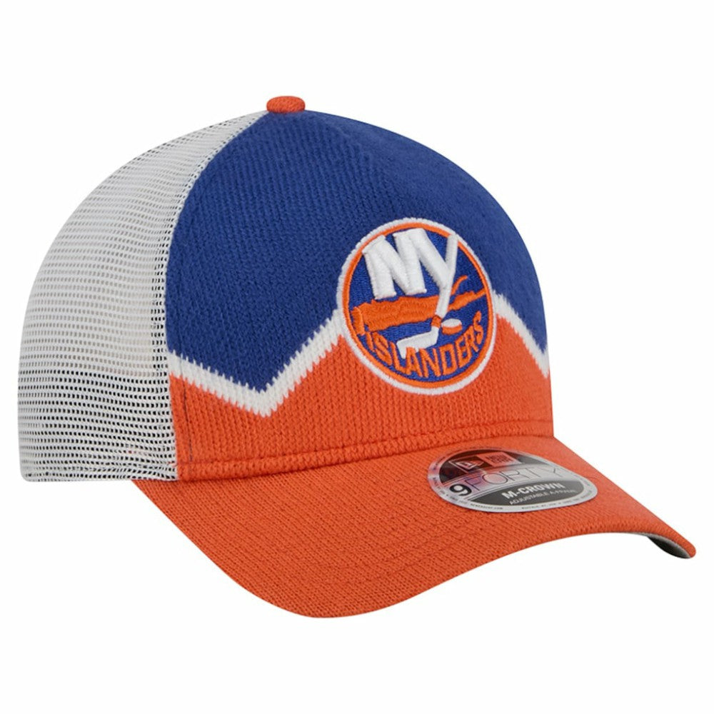 New York Islanders New Era Hockey Sock 9FORTY A-Frame M-Crown Adjustable Trucker Hat -  NHL Hats