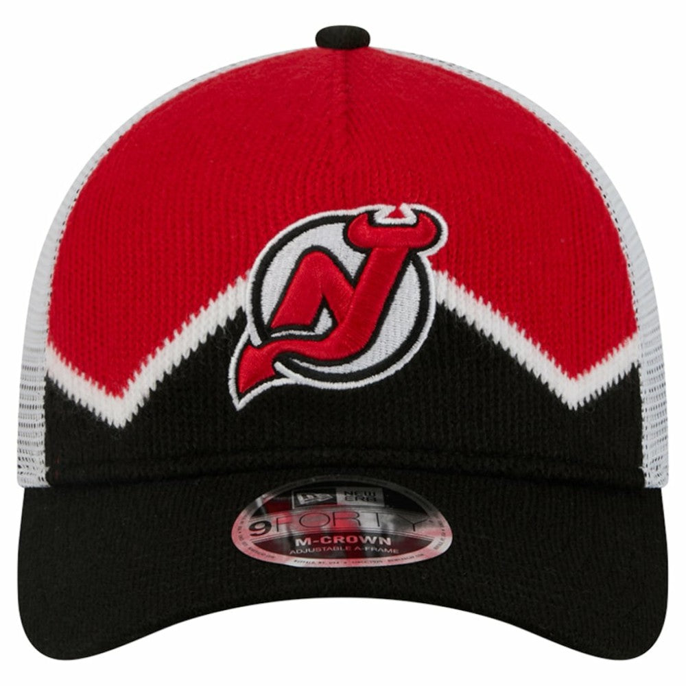 New Jersey Devils New Era Hockey Sock 9FORTY A-Frame M-Crown Adjustable Trucker Hat -  NHL Jerseys