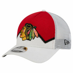 Chicago Blackhawks New Era Hockey Sock 9FORTY A-Frame M-Crown Adjustable Trucker Hat -  NHL Hats