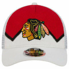 Chicago Blackhawks New Era Hockey Sock 9FORTY A-Frame M-Crown Adjustable Trucker Hat -  NHL Hats