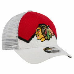 Chicago Blackhawks New Era Hockey Sock 9FORTY A-Frame M-Crown Adjustable Trucker Hat -  NHL Hats