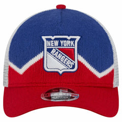 New York Rangers New Era Hockey Sock 9FORTY A-Frame M-Crown Adjustable Trucker Hat -  NHL Hats