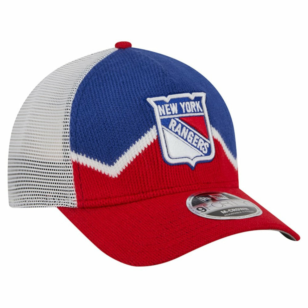 New York Rangers New Era Hockey Sock 9FORTY A-Frame M-Crown Adjustable Trucker Hat -  NHL Hats