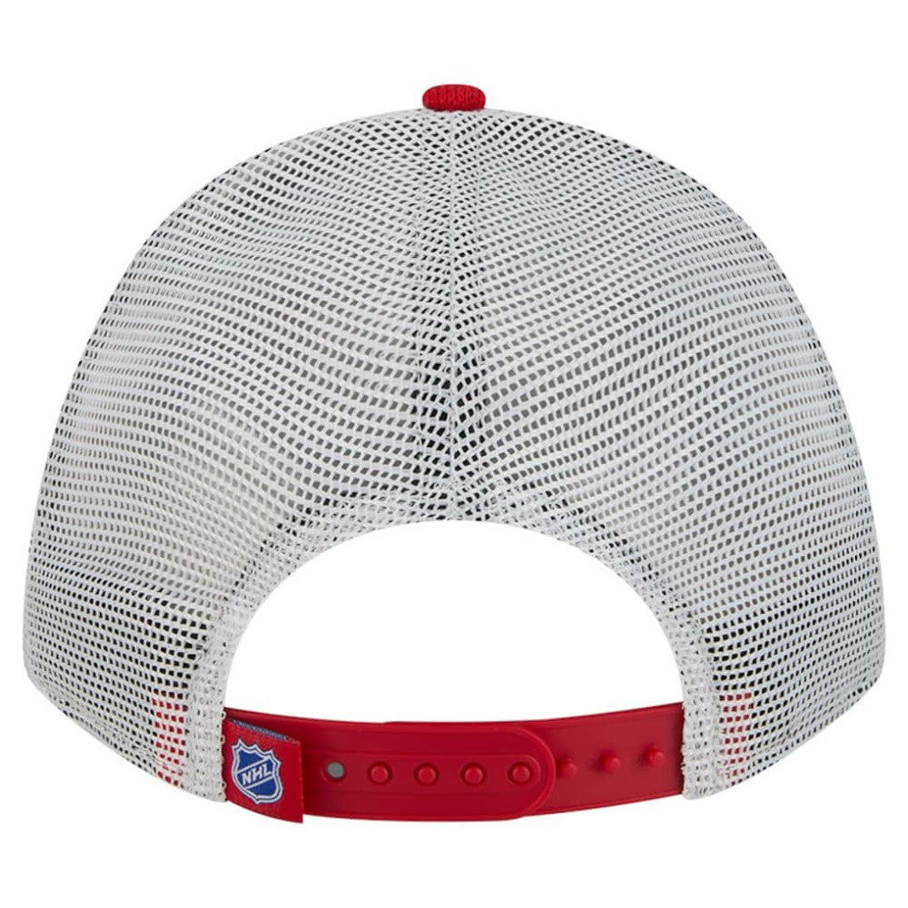 New York Rangers New Era Hockey Sock 9FORTY A-Frame M-Crown Adjustable Trucker Hat -  NHL Hats