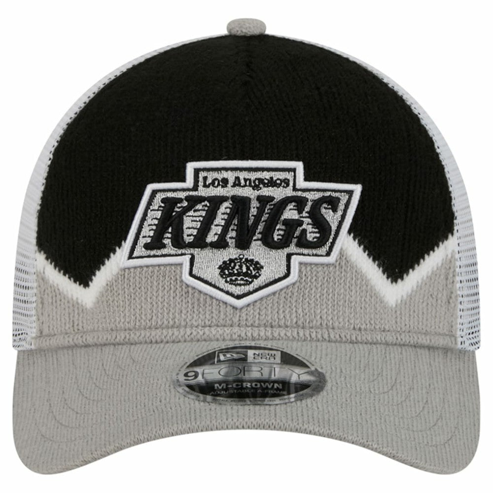 Los Angeles Kings New Era Hockey Sock 9FORTY A-Frame M-Crown Adjustable Trucker Hat -  NHL Hats