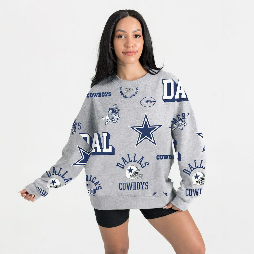 Dallas Cowboys Gameday Couture Women's Always On Repeat Fleece Sweatshirt | NFL Hot