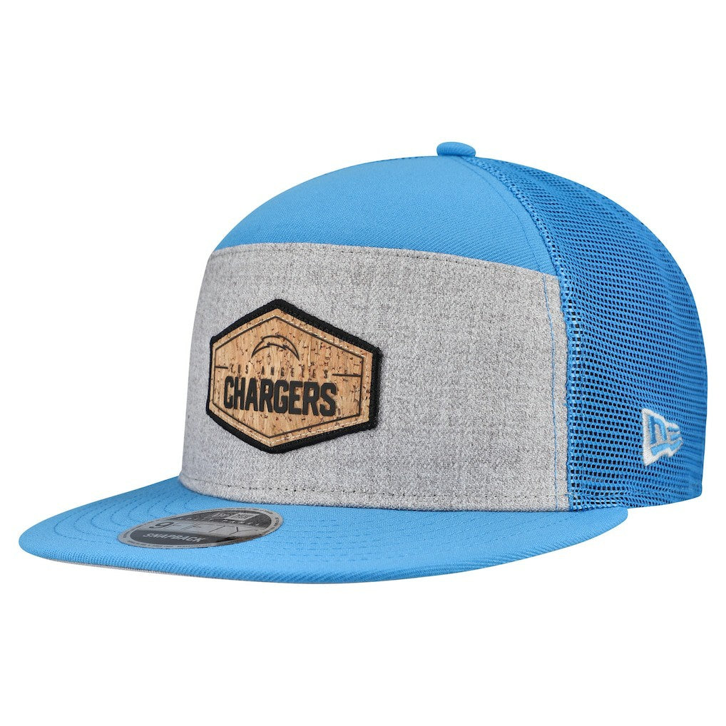 Los Angeles Chargers Cork Split Panel 9FIFTY Trucker Snapback Hat | NFL Near me