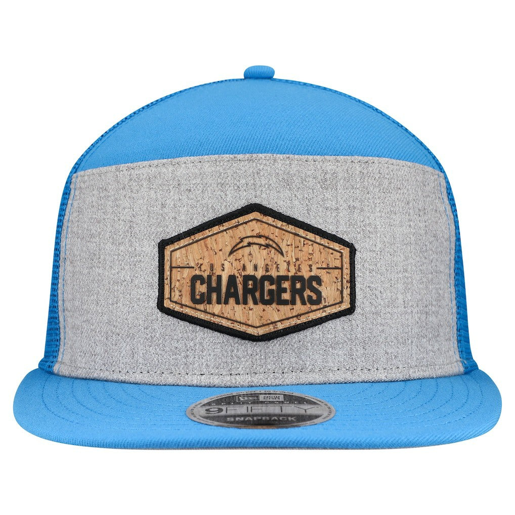 Los Angeles Chargers Cork Split Panel 9FIFTY Trucker Snapback Hat | NFL Near me
