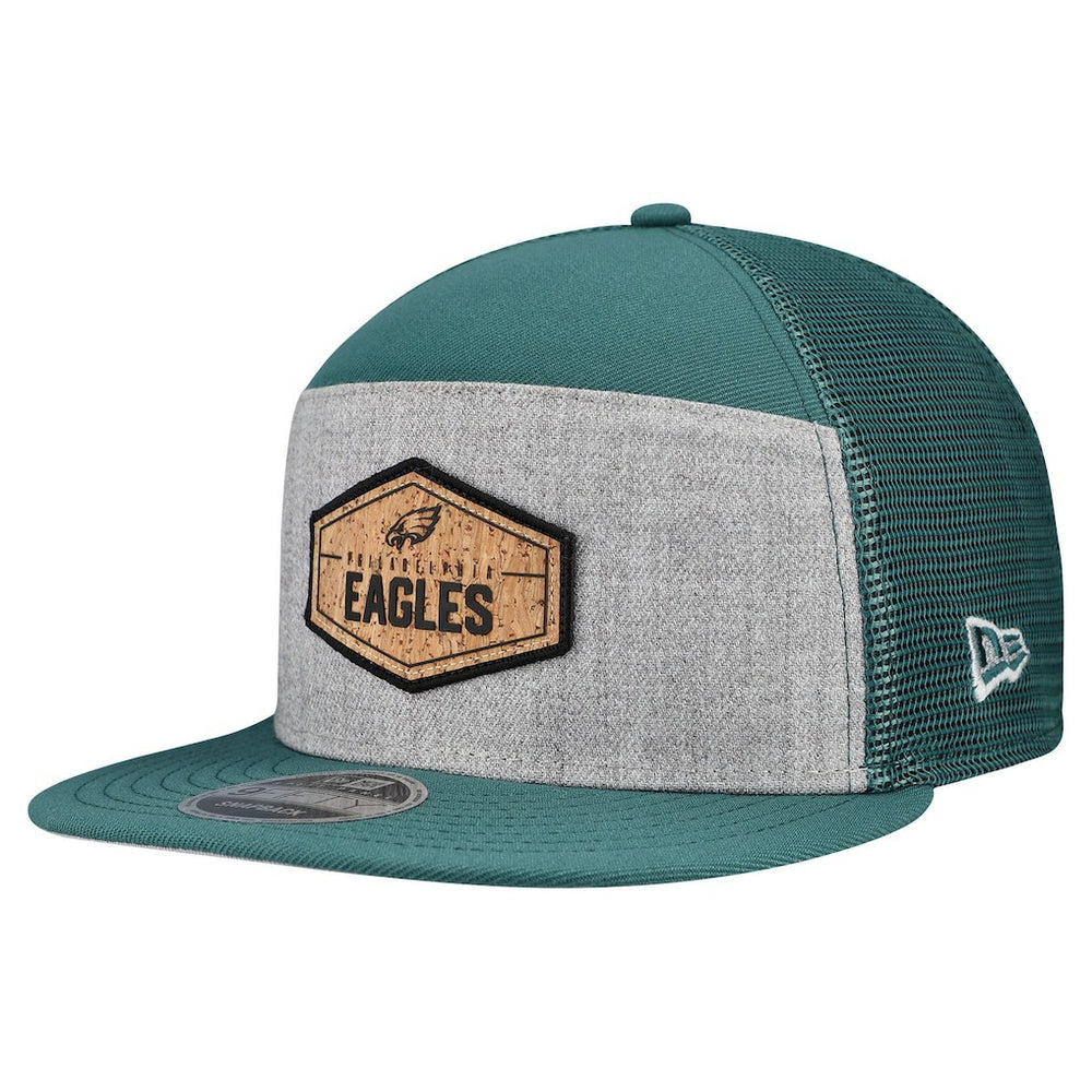Philadelphia Eagles Cork Split Panel 9FIFTY Trucker Snapback Hat | NFL Hot