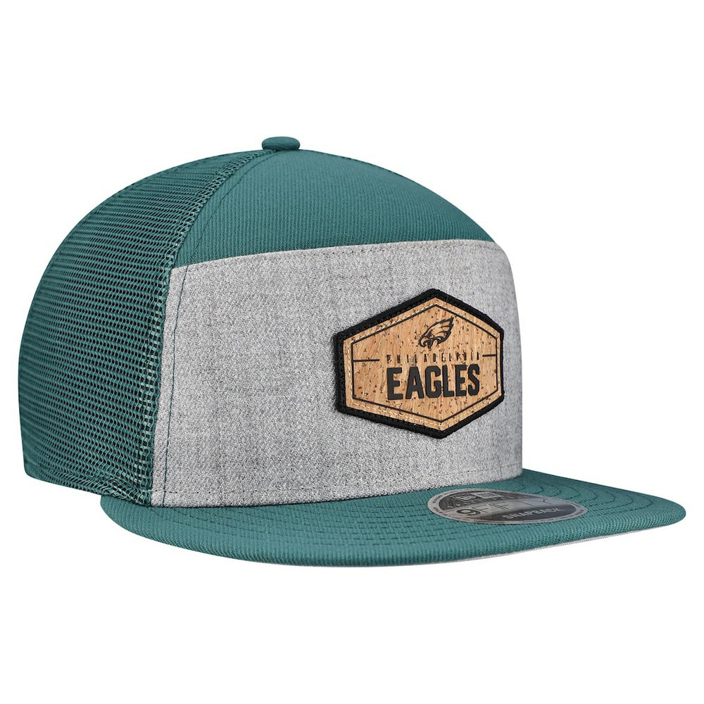 Philadelphia Eagles Cork Split Panel 9FIFTY Trucker Snapback Hat | NFL Hot