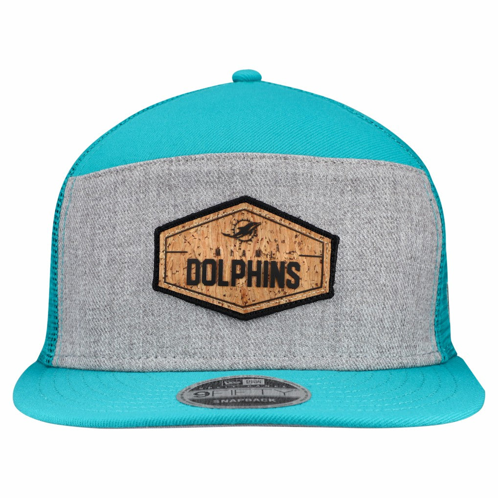 Miami Dolphins Cork Split Panel 9FIFTY Trucker Snapback Hat | NFL Near me