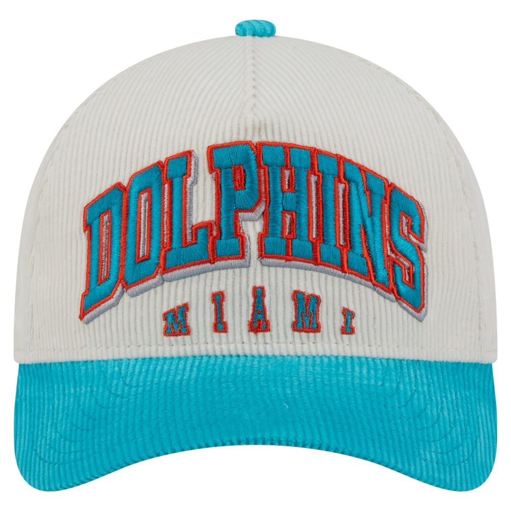 Miami Dolphins Throwback Two-Tone Sided Corduroy 9FORTY A-Frame Adjustable Hat | NFL Outlet