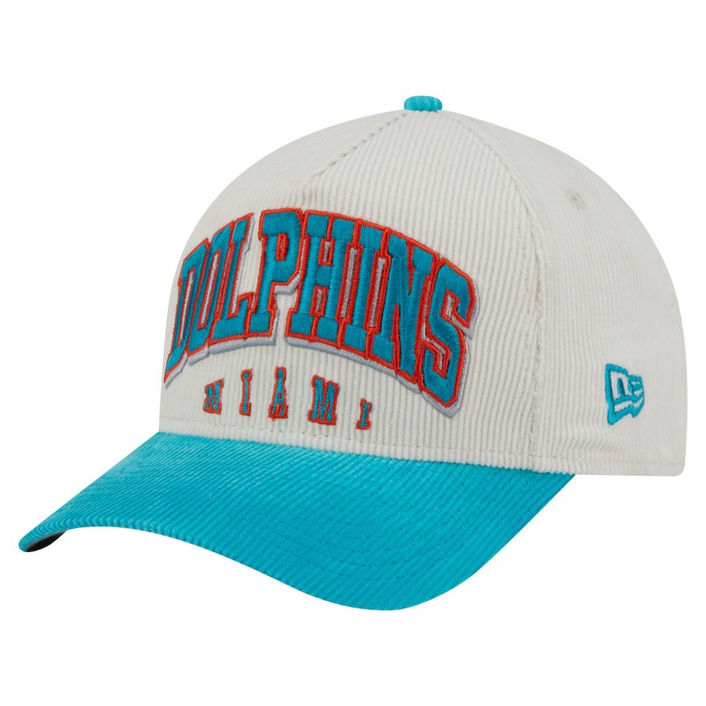 Miami Dolphins Throwback Two-Tone Sided Corduroy 9FORTY A-Frame Adjustable Hat | NFL Outlet